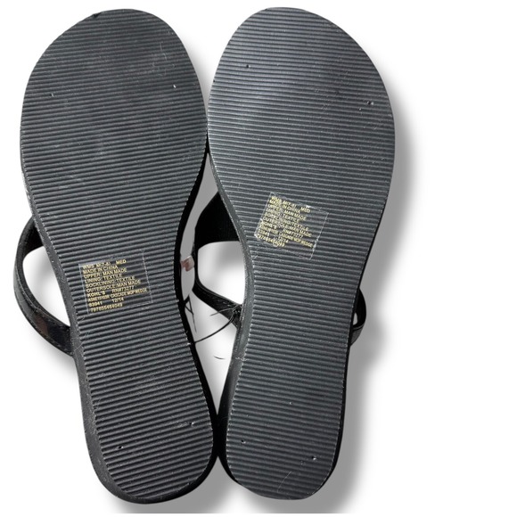 Sonoma Flower Thong Sandals Beach Pool Summer Slides Black Sz 7, 8 - Picture 3 of 5